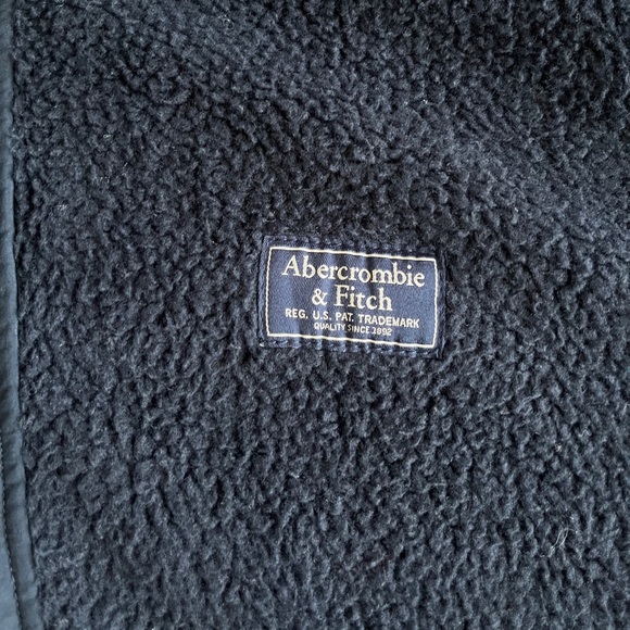 Abercrombie & Fitch Men’s Quarter Zip Teddy Fleece Hoodie - Size XXL - Picture 7 of 11